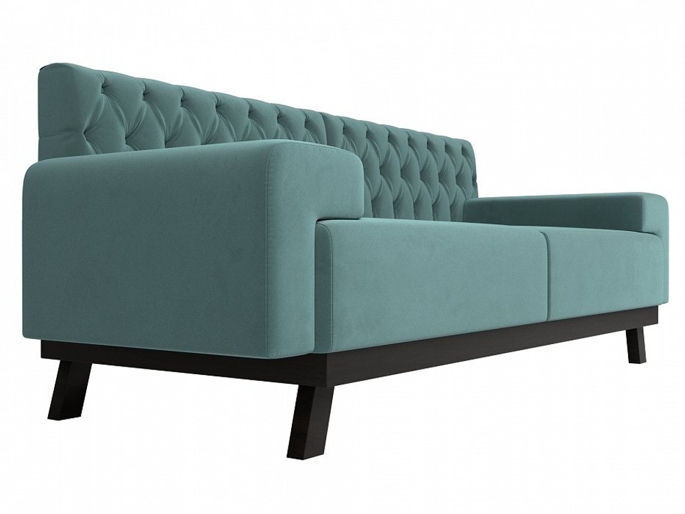 Диван прямой Мюнхен Люкс, Бирюзовый, Велюр, 109121
