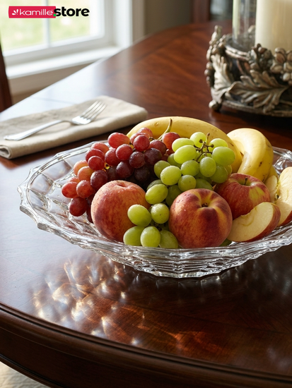 Фруктовница 36х7 см. хрустальное стекло с рельефным узором