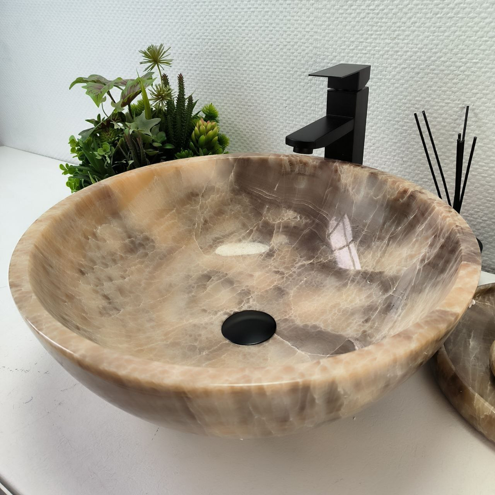 Раковина из оникса Bowl Grey TinLip BO-62968 45*45*17 42