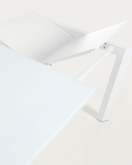 Стол обеденный Atta 120(180)x80 белое стекло