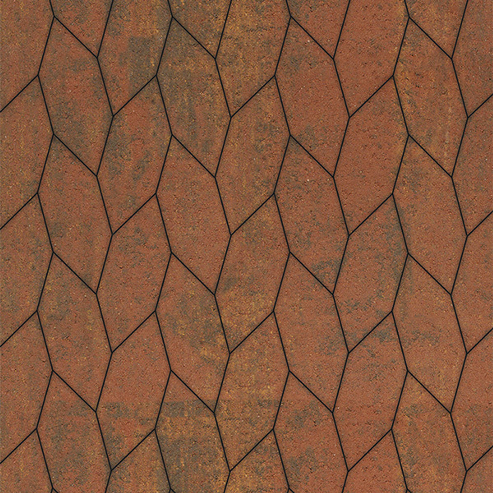 Тротуарная плитка СКОШЕННЫЙ ШЕСТИУГОЛЬНИК - Листопад гладкий Арабская ночь