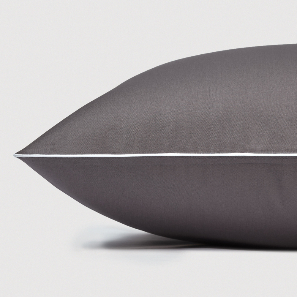 Постельное белье 2 спальное евро макси Сlaire&Caroll Lune темно-серое с белым кантом