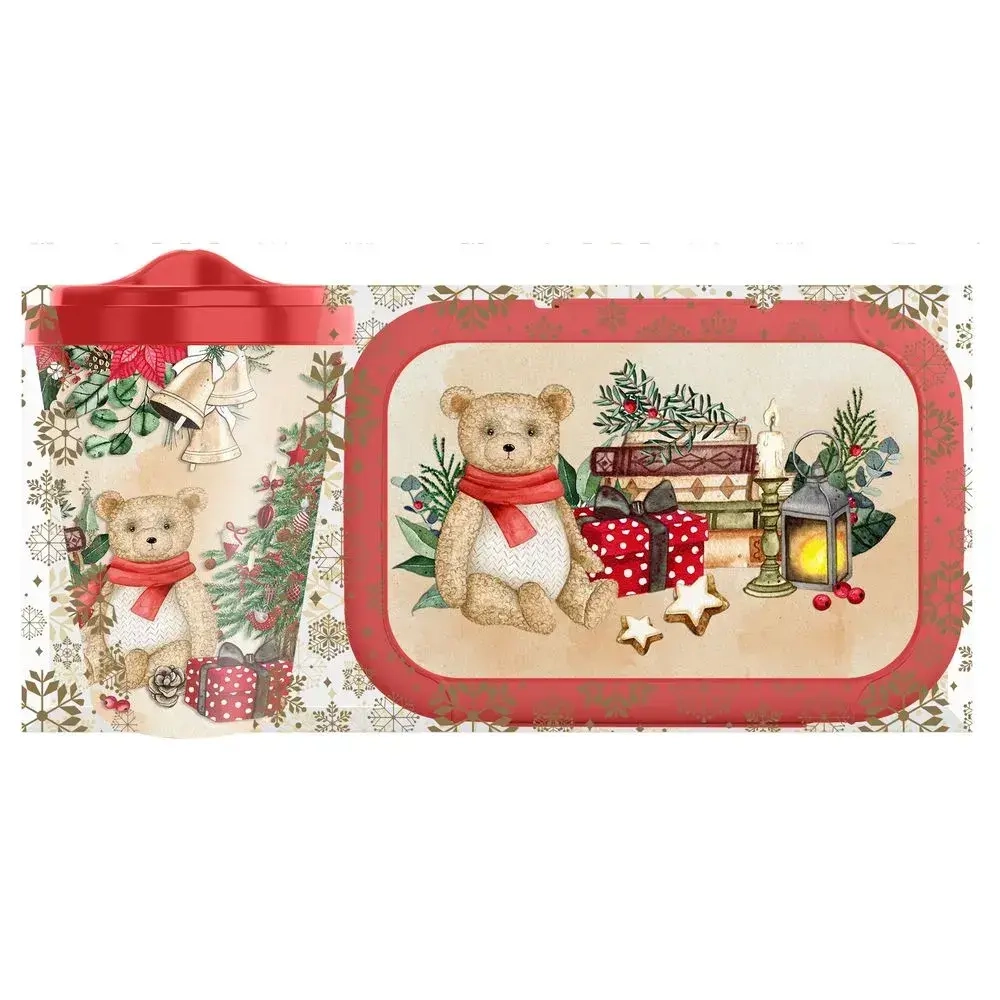 Набор Стакан с крышкой 420мл + Ланч-бокс 0,85л Игрушки, Красный