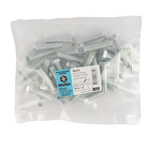 Болт М10х40 мм с шестигранной головкой DIN 933 кл 5,8