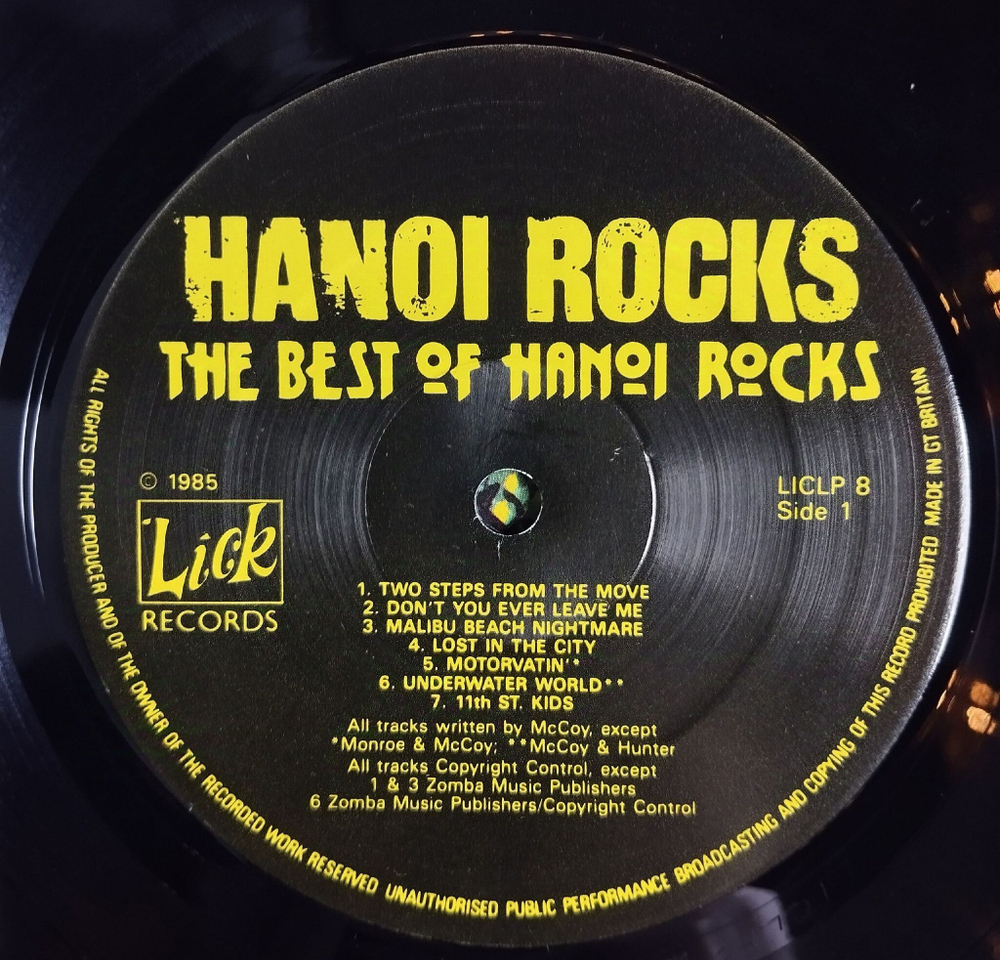 Винтажная виниловая пластинка LP The Best Of Hanoi Rocks (UK 1985)