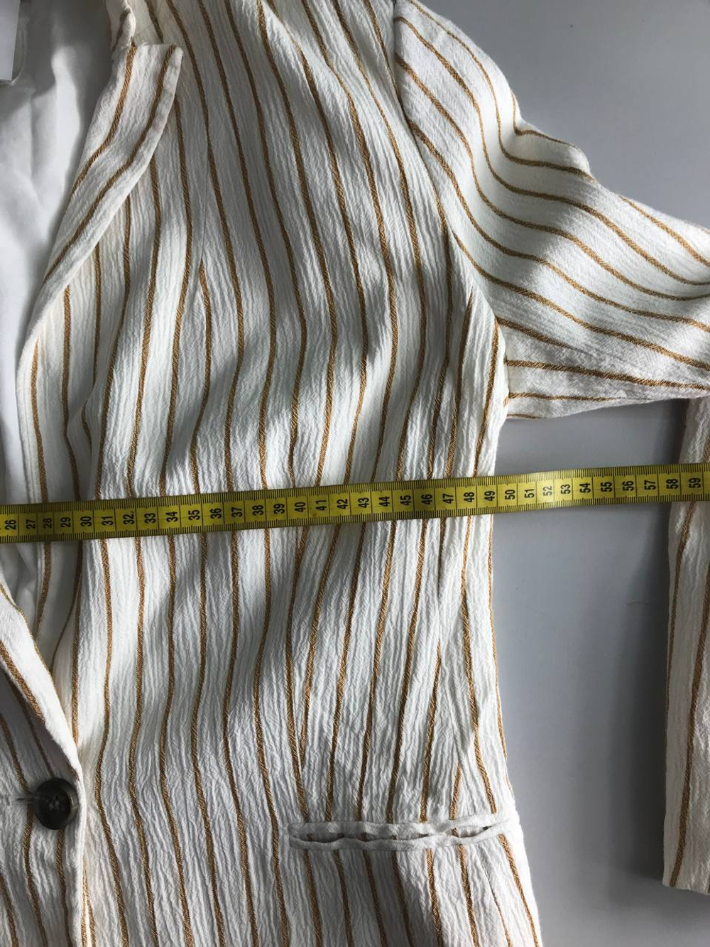 Жакет H&M в полоску, маркировка 40, визуально на 46 размер