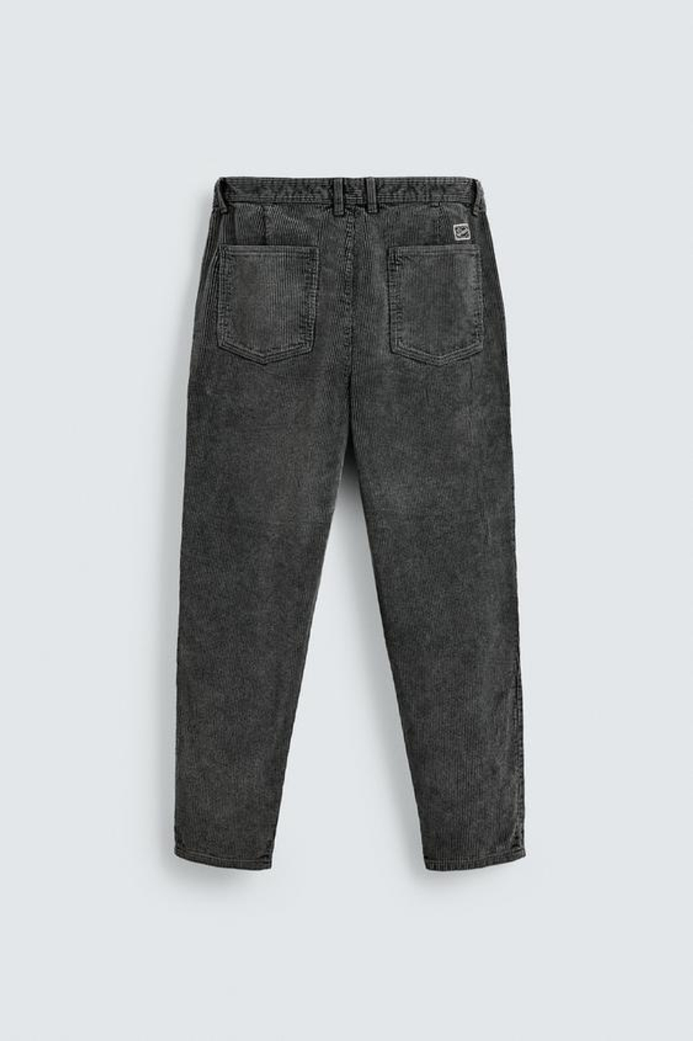 ZARA ВЕЛЬВЕТОВЫЕ БРЮКИ CARROT FIT, ТЕМНО-СЕРЫЙ