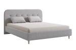 Кровать с основанием Лео 160х200 см (галька (велюр)/графит (велюр)), (графит (велюр)/галька (велюр)), (латте (велюр)/капучино (велюр)), (мята (велюр)/галька (велюр)), (топаз (велюр)/галька (велюр))