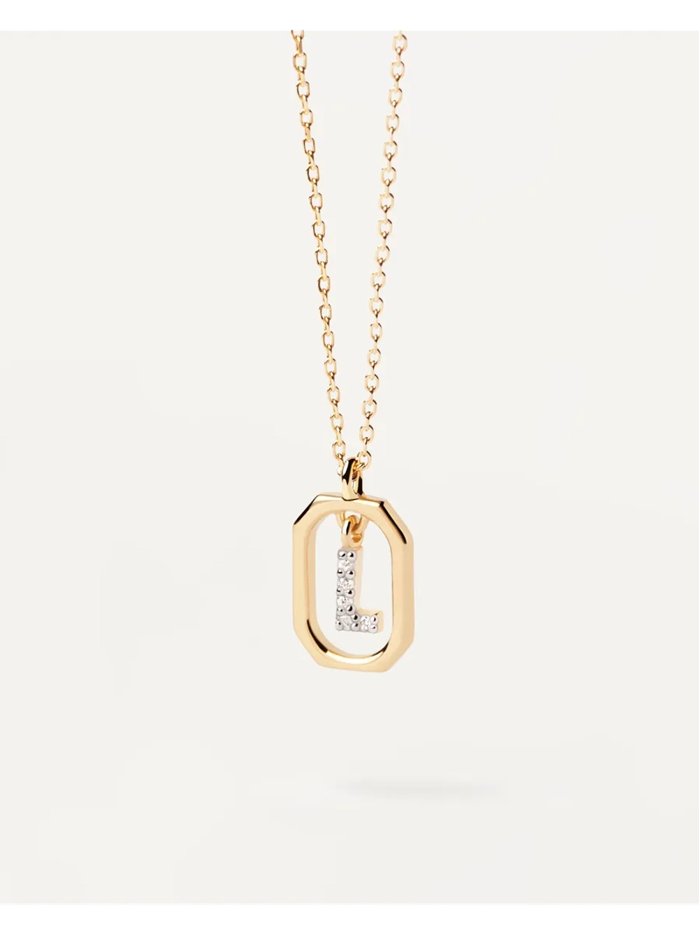 Колье Мини-Буква l серебро 925 пробы покрытое золотом