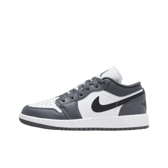 Иордания Air Jordan 1 Детские баскетбольные мячи Низкие Белый Серый Черный Юнисекс