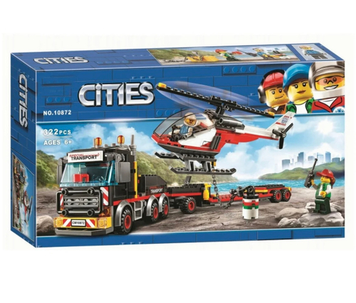 Конструктор Сити "Перевозчик вертолета" 322 дет.