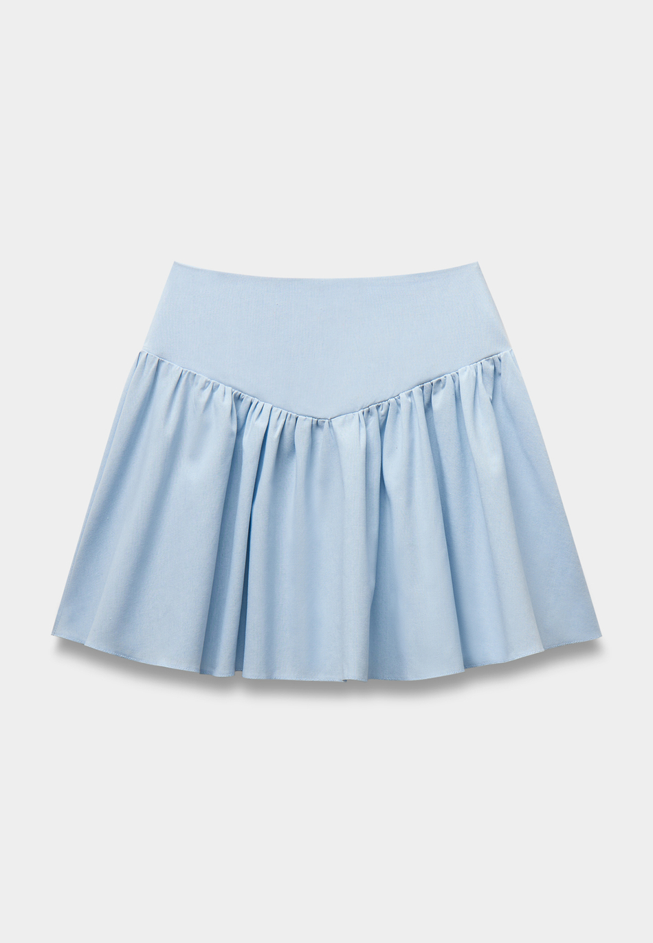 Юбка мини изо льна со сборками