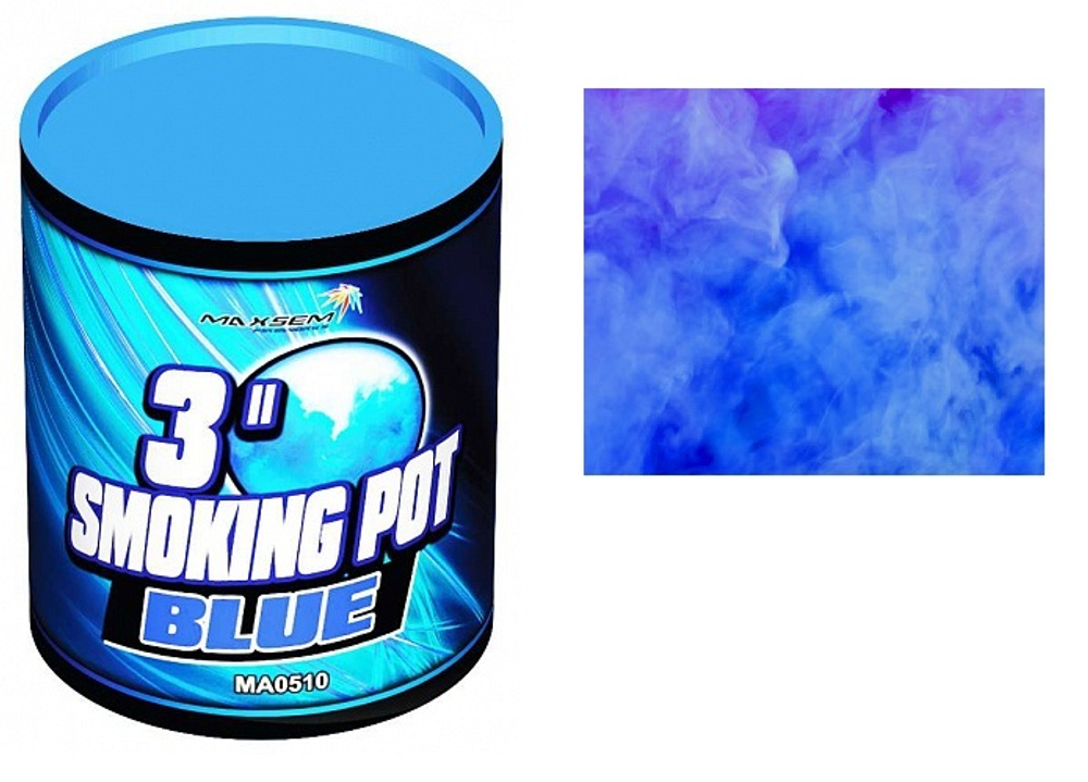 Дым цветной "Smoking Pot" MA0510 Blue *3"