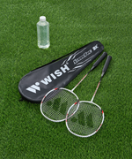 Набор для бадминтона WISH Steeltec 9, 2 ракетки, белый/красный