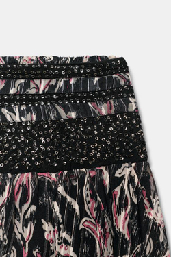 ZARA ЮБКА ОБЪЕМНОГО КРОЯ С ПРИНТОМ, ПАЙЕТКАМИ И БЛЕСТЯЩЕЙ НИТЬЮ, РАЗНОЦВЕТНЫЙ