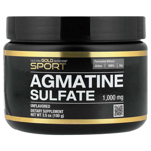 California Gold Nutrition, Sport, сульфат агматина, без добавок, 100 г (3,5 унции)