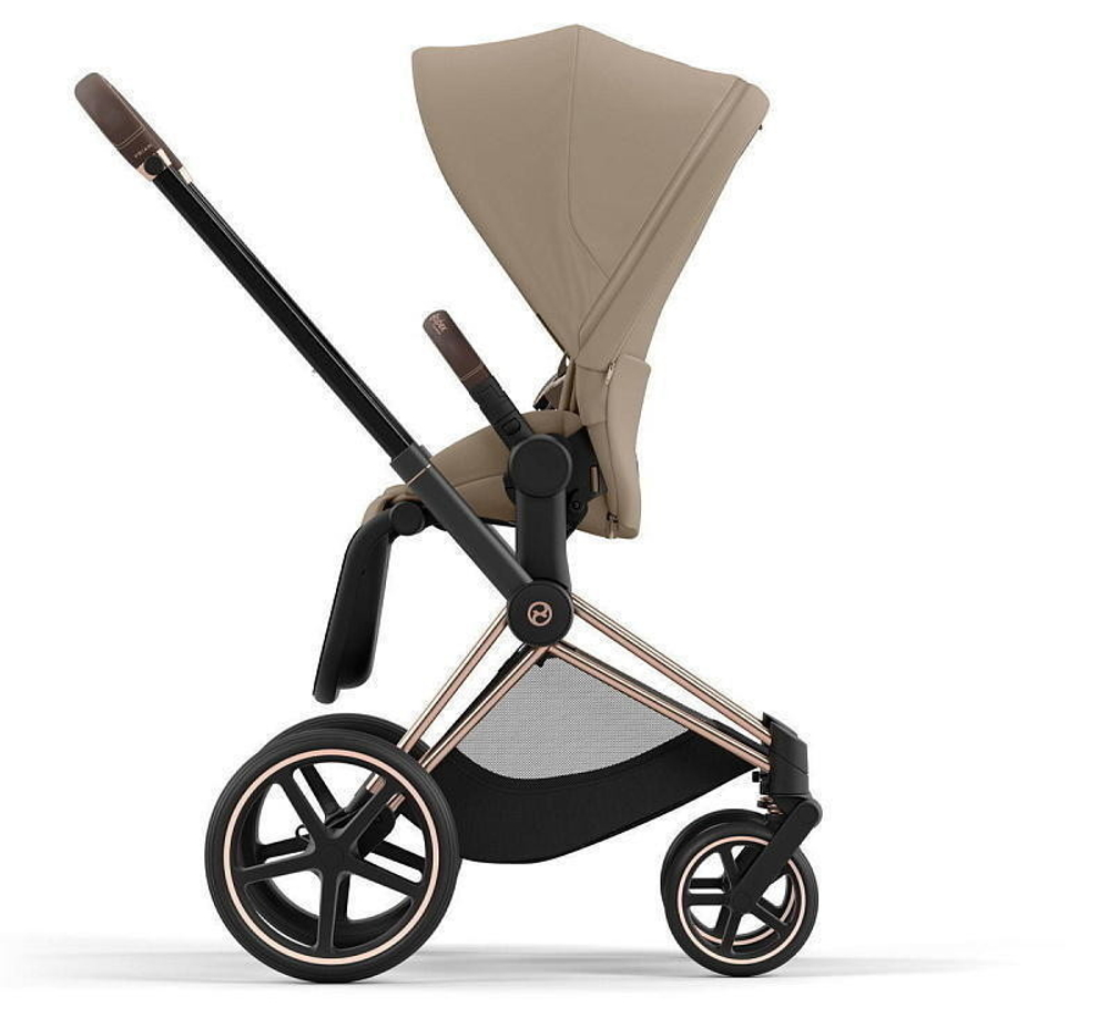 Коляска Cybex Priam IV Rosegold complete Cloud T Sepia Black Plus Base T 3 в 1 Cozy Beige