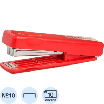 Степлер Attache Selection PSR1010-1 до 10 листов красный (скобы № 10)