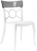 Стул пластиковый Papatya Opera-S, белый, дымчатый