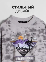 Лонгслив для девочки серый, варенка