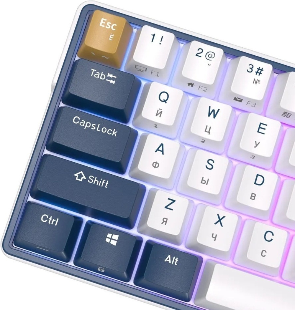 Клавиатура Royal Kludge RK61 plus Klein Blue Sky cyan switch синий