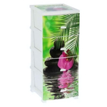 Комод ДЕКОР(моно рис) 4-х Орхидея белый РП-451