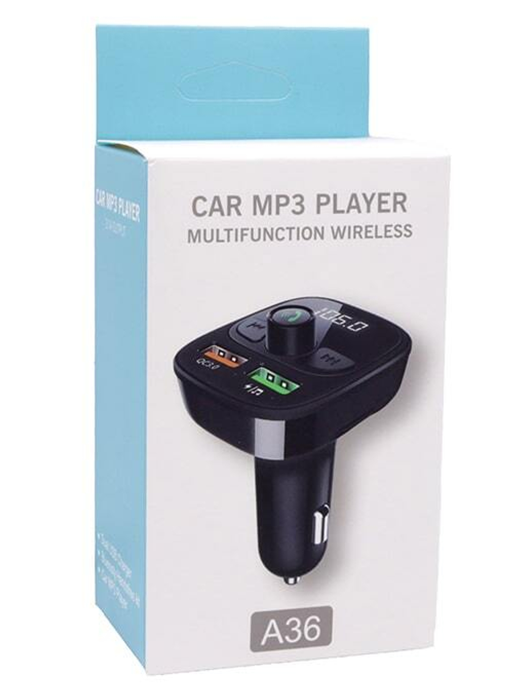 Автомобильный FM-трансмиттер A36 Bluetooth (черный)