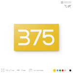 Номер на дверь 375, табличка на дверь для офиса, квартиры, кабинета, аудитории, склада, желтая 120х70 мм, Айдентика Технолоджи