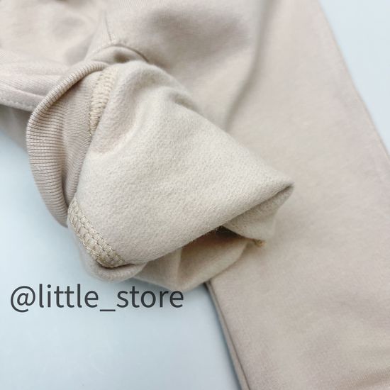 Брюки "Облака" из футера с начесом, Бежевые