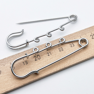 Основа для броши-булавки, сталь, 3 петли, размер 64*14 мм, цена за 1 шт