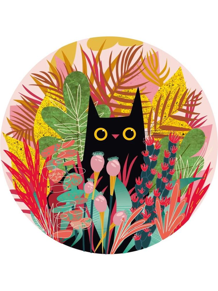Пазл круглый 500эл. "Черный кот" 6+ (арт.P1009)