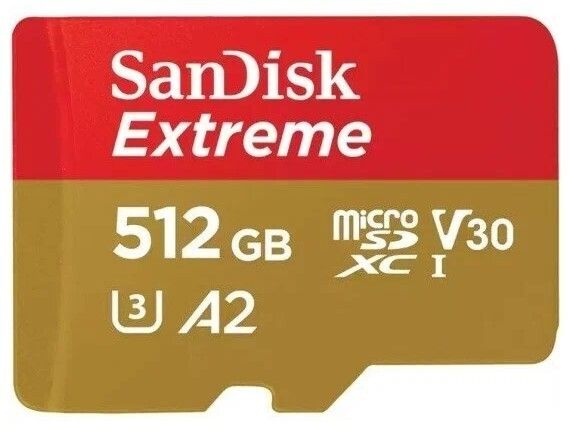 Флеш карта microSD 512GB SanDisk microSDXC Class 10 UHS-I A2 C10 V30 U3 Extreme 190MB/s SDSQXAV-512G-GN6MN