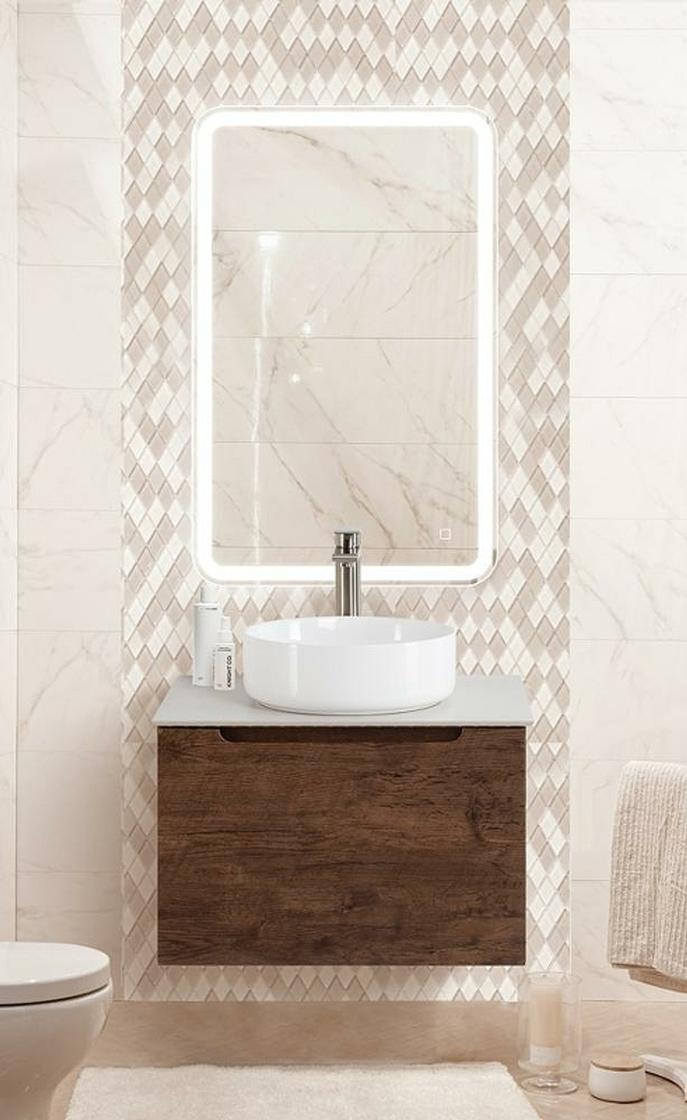 Тумба под раковину BelBagno Etna 60 ETNA-600-1C-SO-RW-P подвесная Rovere Moro