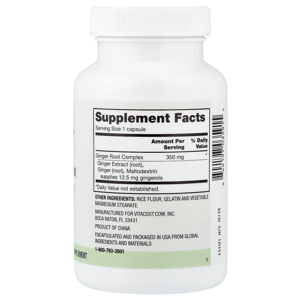 Vitacost, Everyday, комплекс с корнем имбиря, 120 капсул (350 мг в 1 капсуле)