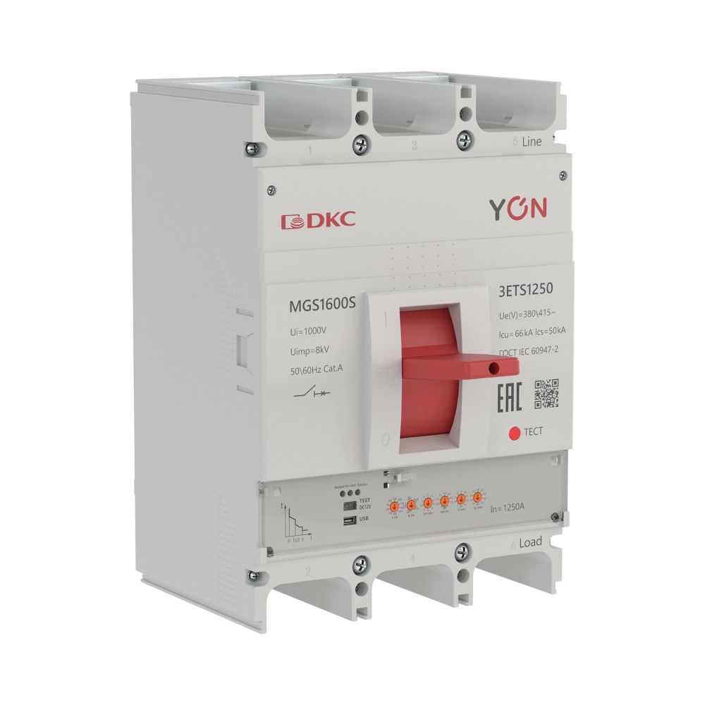 Авт. выкл. YON MGS1600S 3P 500-1250A 66kA с электронным расцепителем ETS