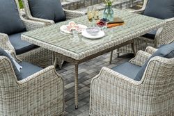 "Неаполь" обеденная группа плетеная из искусственного ротанга, цвет бежевый