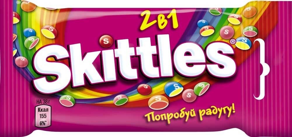 Драже SKITTLES 2 в 1, 38 г