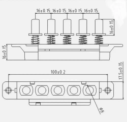 Блок кнопок управления для вытяжки Пятипозиционный