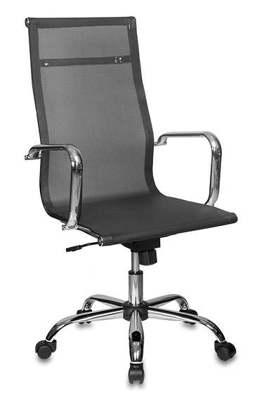 Кресло руководителя Бюрократ CH-993 черный M01 сетка крестов. металл хром