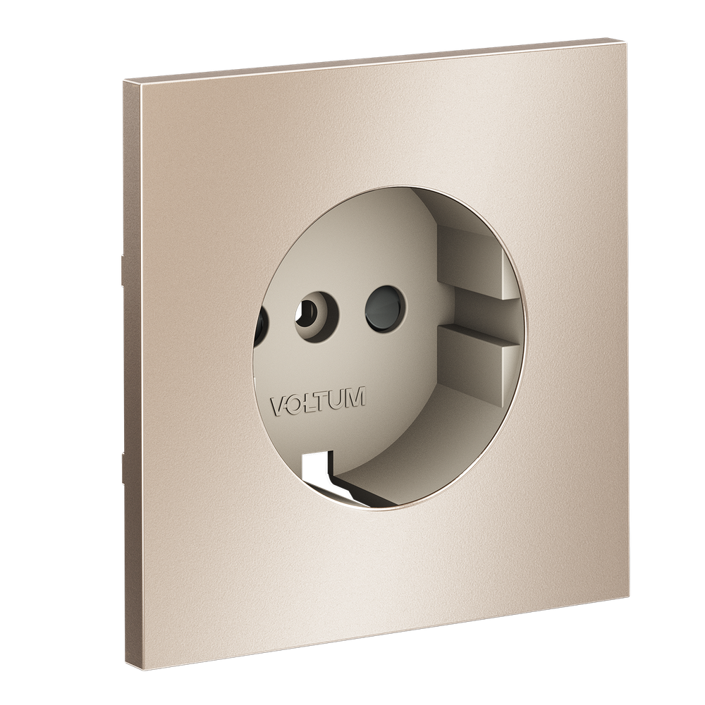 Накладка для розетки с заземлением и защитными шторками, S70 Metal (платина)