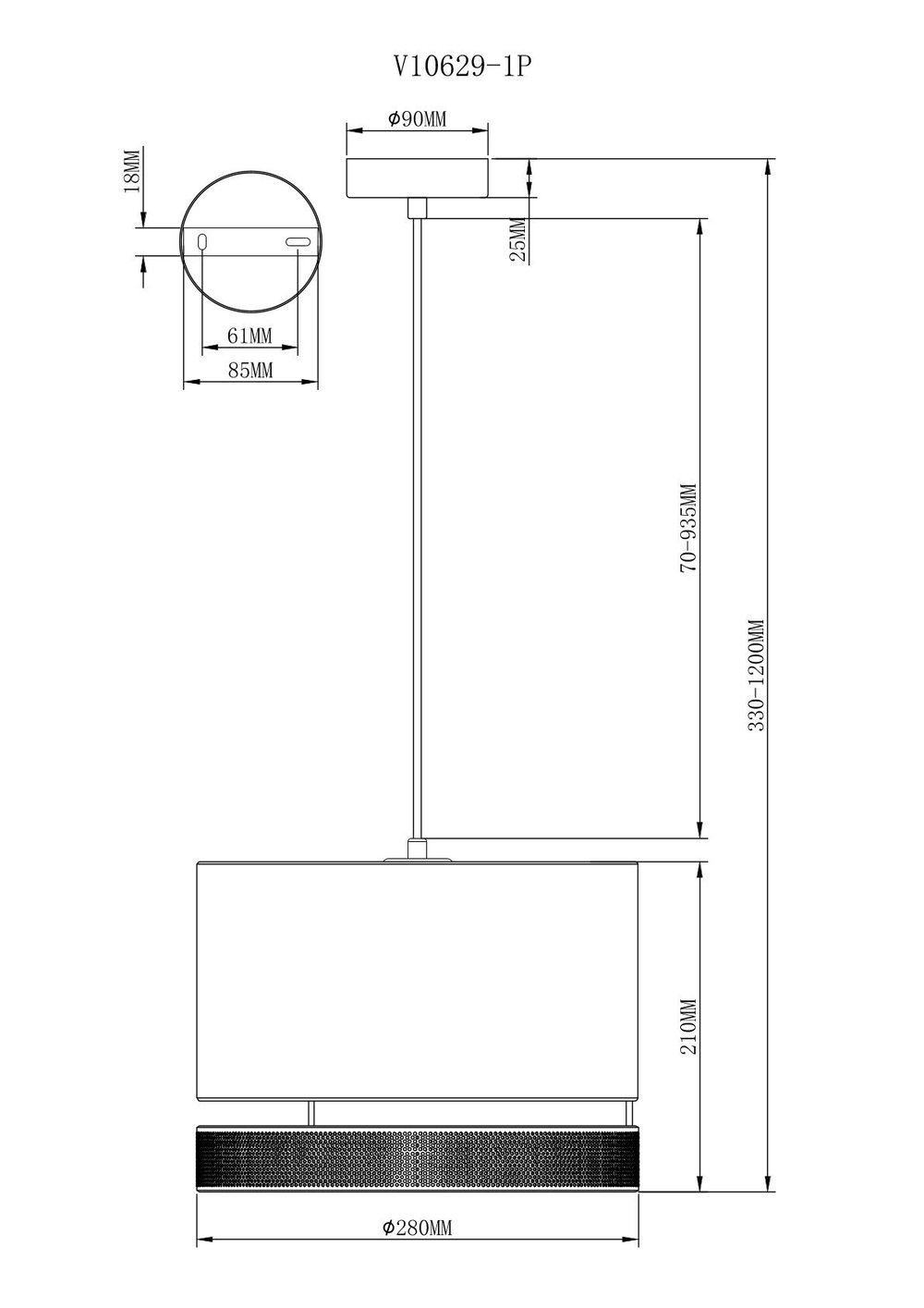 Светильник подвесной Moderli V10629-1P Gela