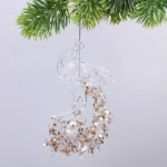 Подвеска «Павлиний хвост» 15*8 см, Белый/Золотой блеск