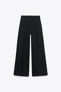 ZARA ДЖИНСЫ WIDE LEG С ВЫСОКОЙ ПОСАДКОЙ — ZW COLLECTION, ЧЕРНЫЙ