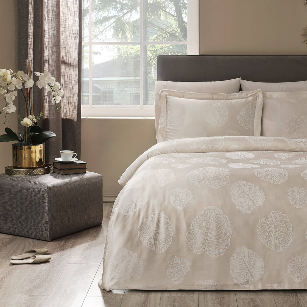 Постельное белье 2 спальное евро Tivolyo home Lidia бежевое