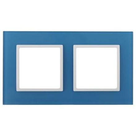Рамка 2-м 14-5102-28 стекло Elegance голуб.+бел. ЭРА Б0034500