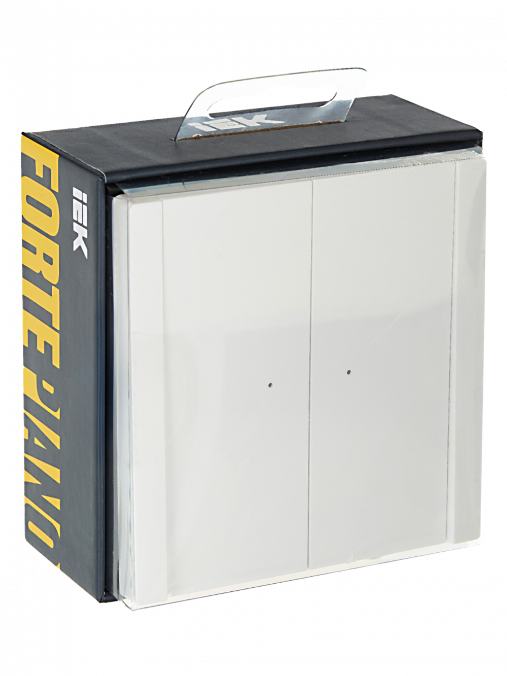 FORTE&PIANO Выключатель 2-клавишный проходной с индикацией 10А FP208 белый IEK