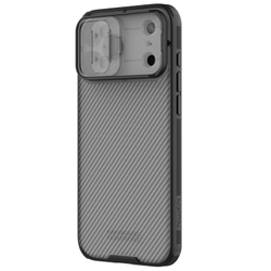 Чехол серого цвета (Transparent black) на iPhone 17 Pro Max, серия CamShield Pro (обновленная двойная защитная шторка для камеры) от Nillkin