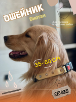 Ошейник для собак из Биотана , 25 мм, 40-65 см. Серый и золотой шимер