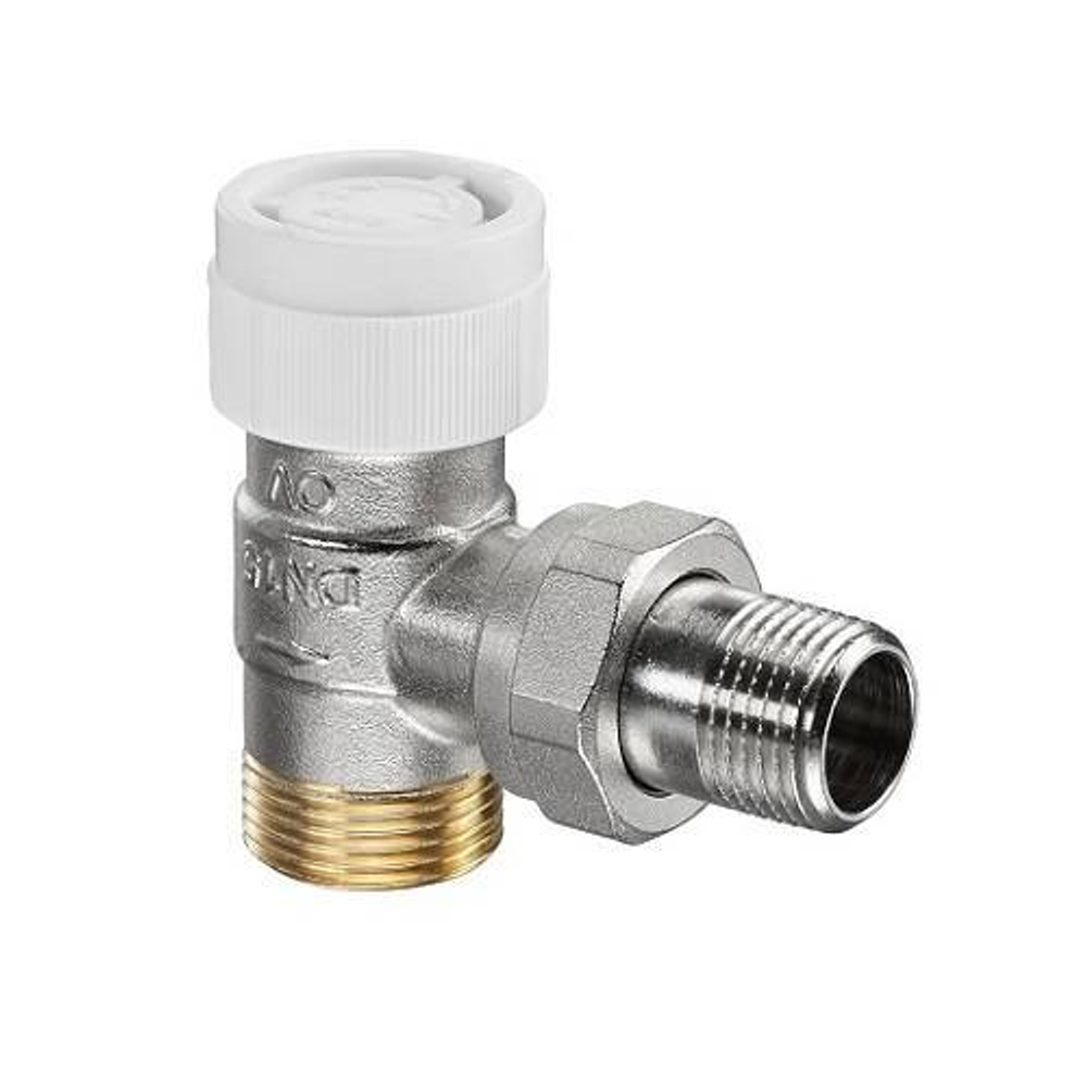 Клапан термостатический угловой Oventrop AV 9 - 3/4" x 1/2" (НР/НР-американка, PN10, Tmax 120°C)