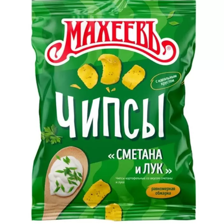 Чипсы картофельные Махеевъ Сметана и лук 80 гр